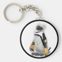 Little  Penguin Wearing Hockey Gear Keychains