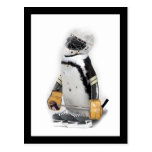 Little  Penguin Wearing Hockey Gear Postcards