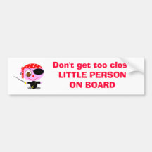 LITTLE PERSON ON BOARD BUMPER STICKERS