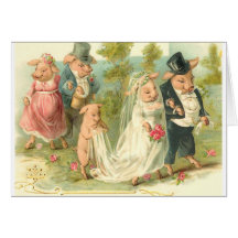 Little Piggy Wedding Card