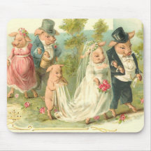 Little Piggy Wedding Mouse Pad