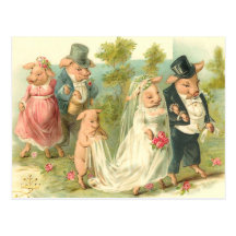 Little Piggy Wedding Post Cards