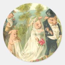 Little Piggy Wedding Stickers