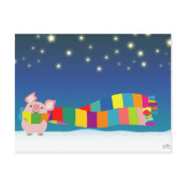 Little Pig's Christmas postcard