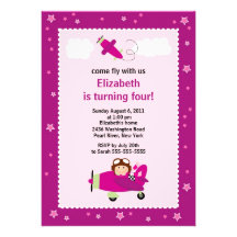 Little Pilot Airplane Birthday Party Invitation