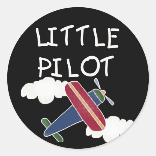 Little Pilot Tshirts and Gifts Round Sticker