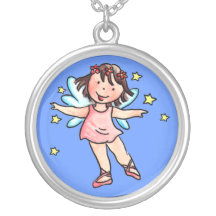 Little Pink Angel Round Necklace