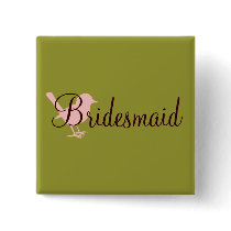 little pink bird bridesmaid button
