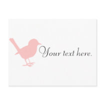 little pink bird post card