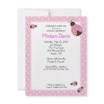 Little Pink Ladybugs 4x5 Baby Shower Invitations