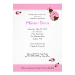 Little Pink Ladybugs 5x7 Baby Shower Invitations