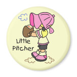Little Pitcher Girls Baseball Tshirts and Gifts Refrigerator Magnet