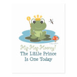 Little Prince Frog 1st Birthday Postcard