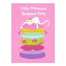 Little princess cat and pea birthday Invites