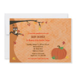 Little Pumpkin Fall Autumn Baby Shower Invitation