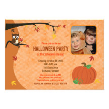 Little Pumpkin Fall Autumn Photo Party Invitation