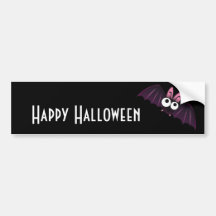 LITTLE PURPLE & PINK BIG-EYED BAT BUMPER STICKER