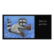 Little raccoon photo greeting card