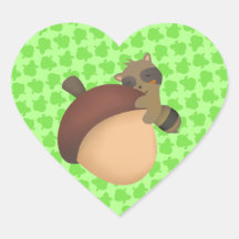 Little Racoon Green Sticker