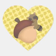Little Racoon Yellow Sticker