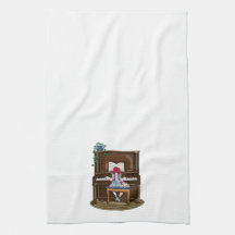 Little Red Haired Girl Practicing Piano Hand Towel