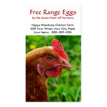 Little Red Hen Free Range Eggs Biz Card Business Card