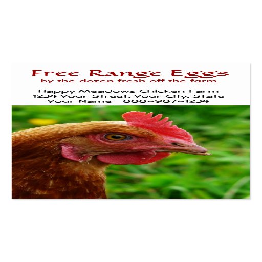 Little Red Hen Free Range Eggs Biz Card Business Card
