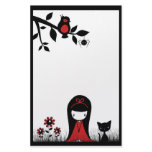 Little Red Ribbon Head Stationery