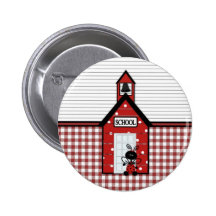 Little Red Schoolhouse Gingham Pin