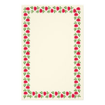 Little Red Tea Roses Stationery