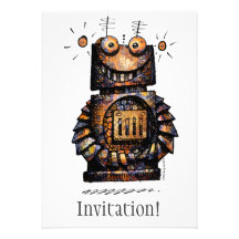Little Robot Custom Invites