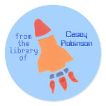 Little rocket bookplate sticker