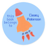 Little rocket bookplate sticker