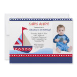 Little Sailboat Navy *PHOTO* Birthday 5x7 invitations