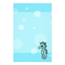 Little Seahorse bubble stationary Personalized Stationery