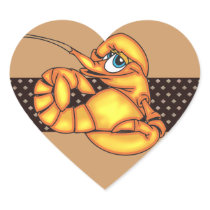 Little Shrimp Heart Sticker