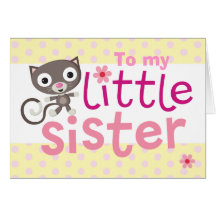 little sister cat card
