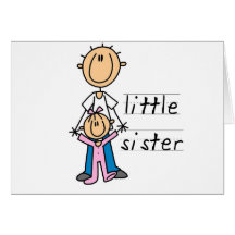 Little Sister with Big Brother T-shirts and Gifts Greeting Card