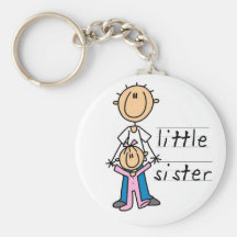 Little Sister with Big Brother T-shirts and Gifts Keychain