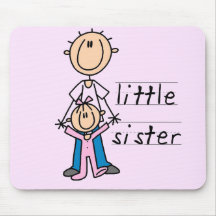 Little Sister with Big Brother T-shirts and Gifts Mouse Pad