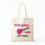 Little Sisters Rock! with Pink Guitar Tote Bags