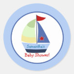 Little Skipper Sailboat Round Custom Favour Sticke stickers