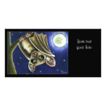 Little sleepy bat custom photo card