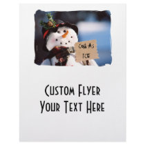 Little Snowman With Customizable Sign