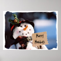 Little Snowman With Customizable Sign