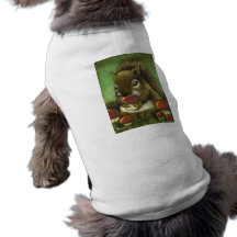 Little squirrel and mushrooms dog tee