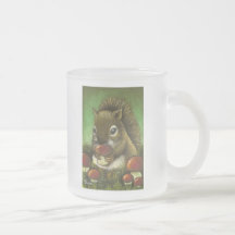 Little squirrel and mushrooms mug