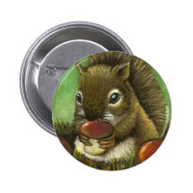 Little squirrel and mushrooms pins