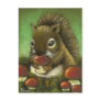 Little squirrel and mushrooms postcard