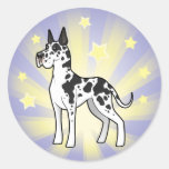Little Star Great Dane Round Stickers
